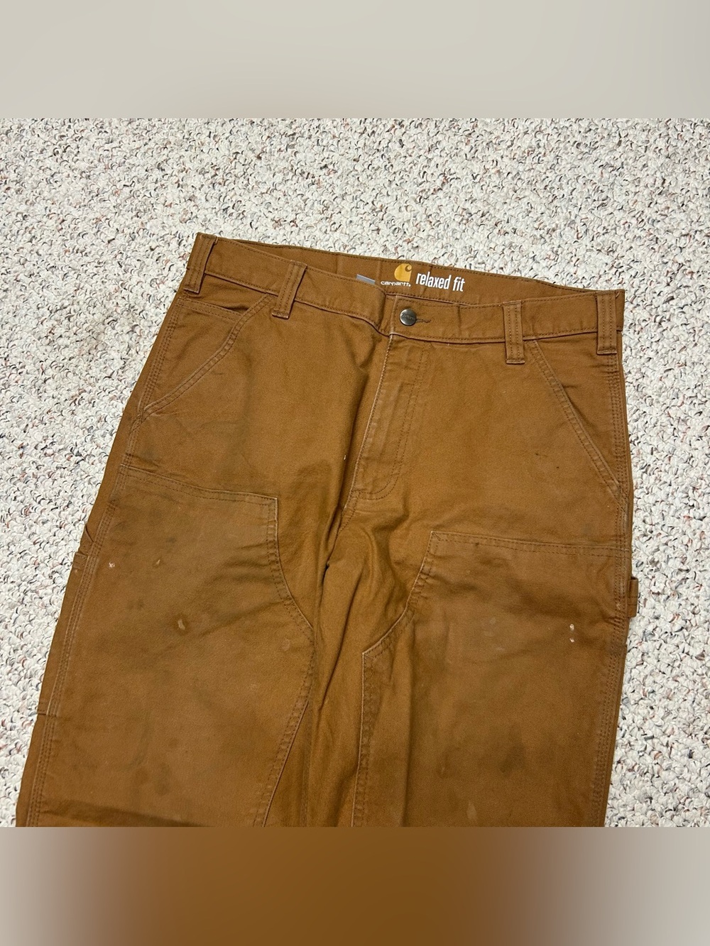 Carhartt Canvas Relaxed Fit Double Knee Pants 34x36 Brown 103334-211 Utility